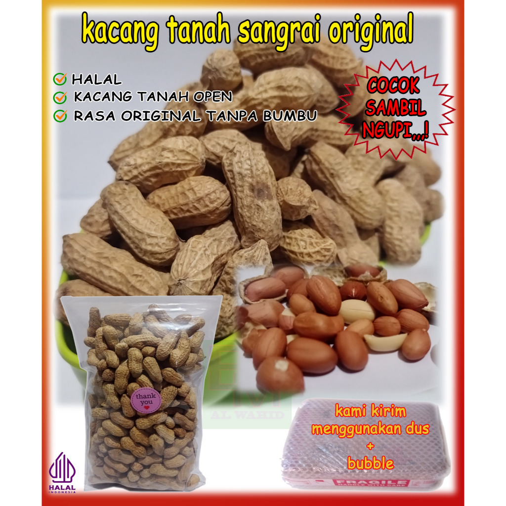 

Kacang Tanah sangrai Original Gurih Kacang Kulit Kemasan 125 Gram