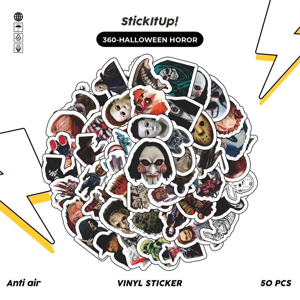 

COD✨ 100 Pcs Stiker Motif Halloween Horror Scream Anti Air Untuk Dekorasi Notebook Sepeda Skateboard Handphone DIY