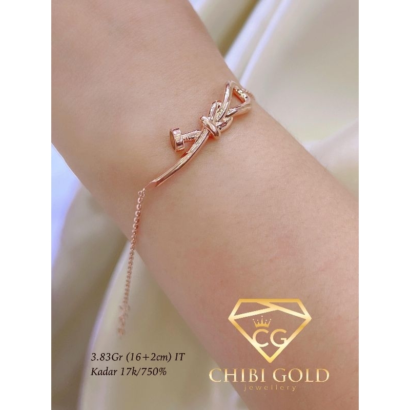 CHIBI GOLD - Gelang paku pita 750 kadar 17K - chibigold