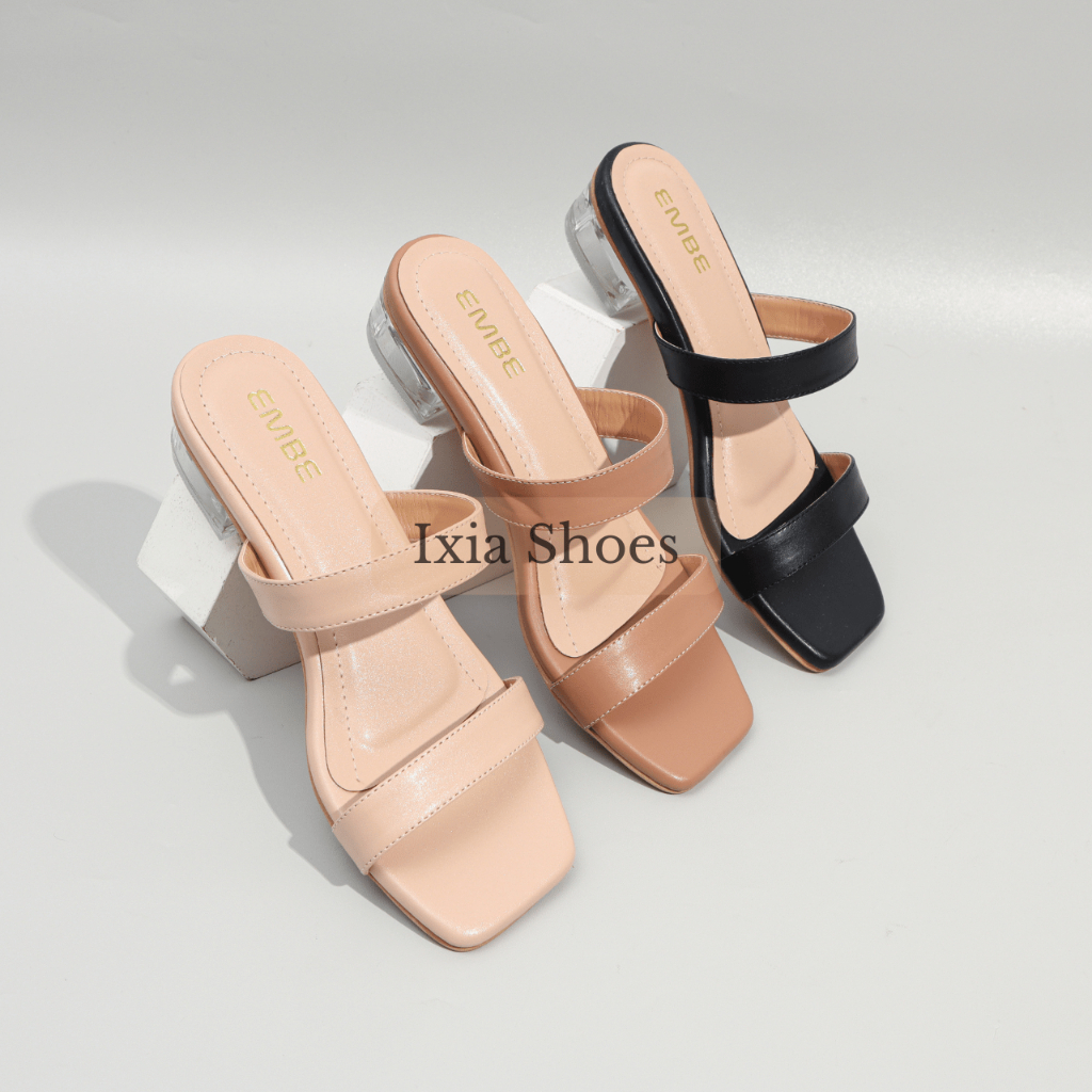 IXIA Loren Sandal heels Kaca Wanita Hak 3 cm
