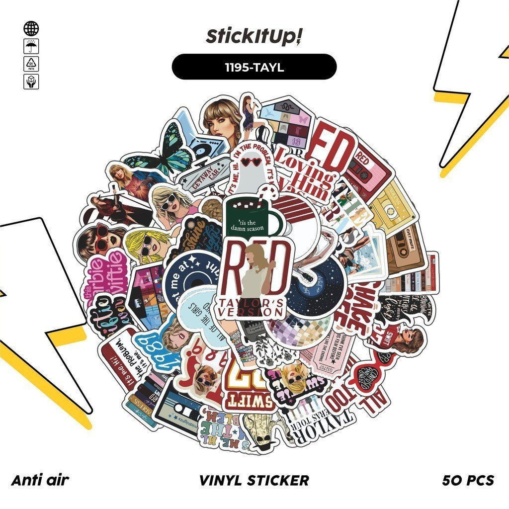 

COD✨ 100 Pcs Stiker Music Album Anti Air Untuk Dekorasi Notebook Sepeda Skateboard Handphone DIY