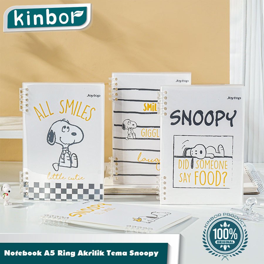

Buku Catatan Binder A5/ Buku Tulis Sekolah Lucu Ring Notebook Motif Snoopy