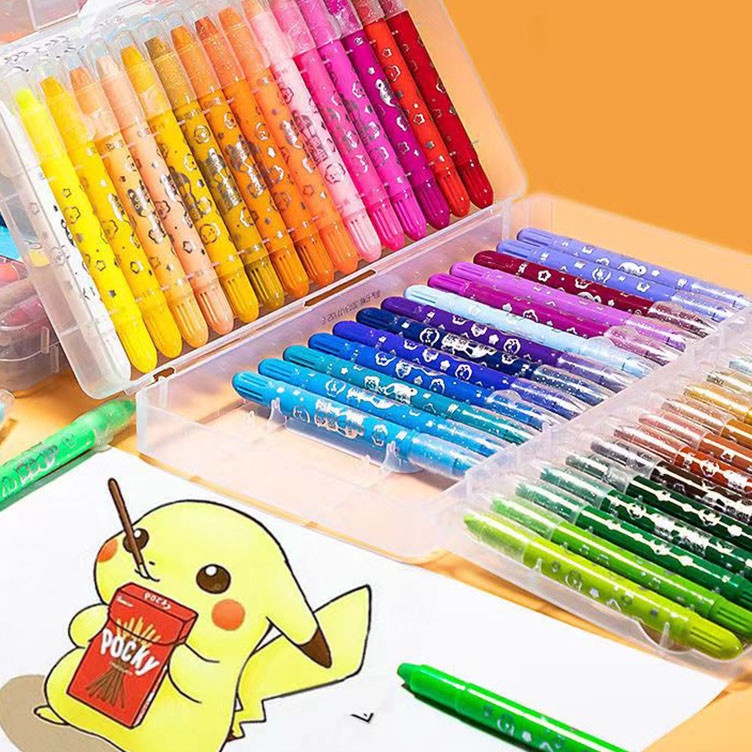 

KODE V36V Grosiran Crayon putar Grasp mata Seri Lengkap tidak kotor ditangan 12243648 Warna Water Soluable