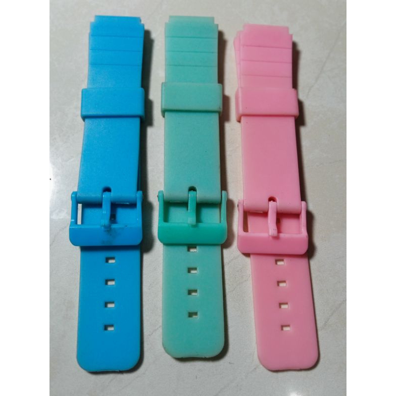 strap tali jam tangan QnQ warna pink hijau biru 18mm