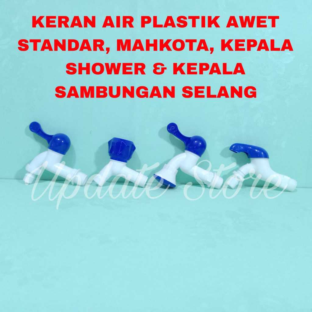 Keran Air Plastik Awet Engkol, Mahkota, Kepala Shower dan Kepala Sambungan Selang