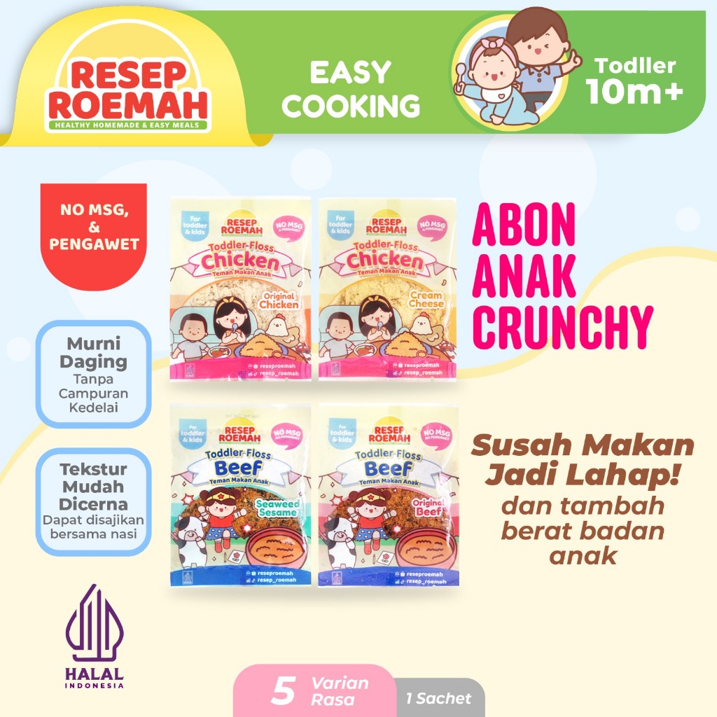 

Resep Roemah / Abon Anak Crunchy / Abon Ayam Sapi Ikan / BB Booster Floss / No MSG & Pengawet