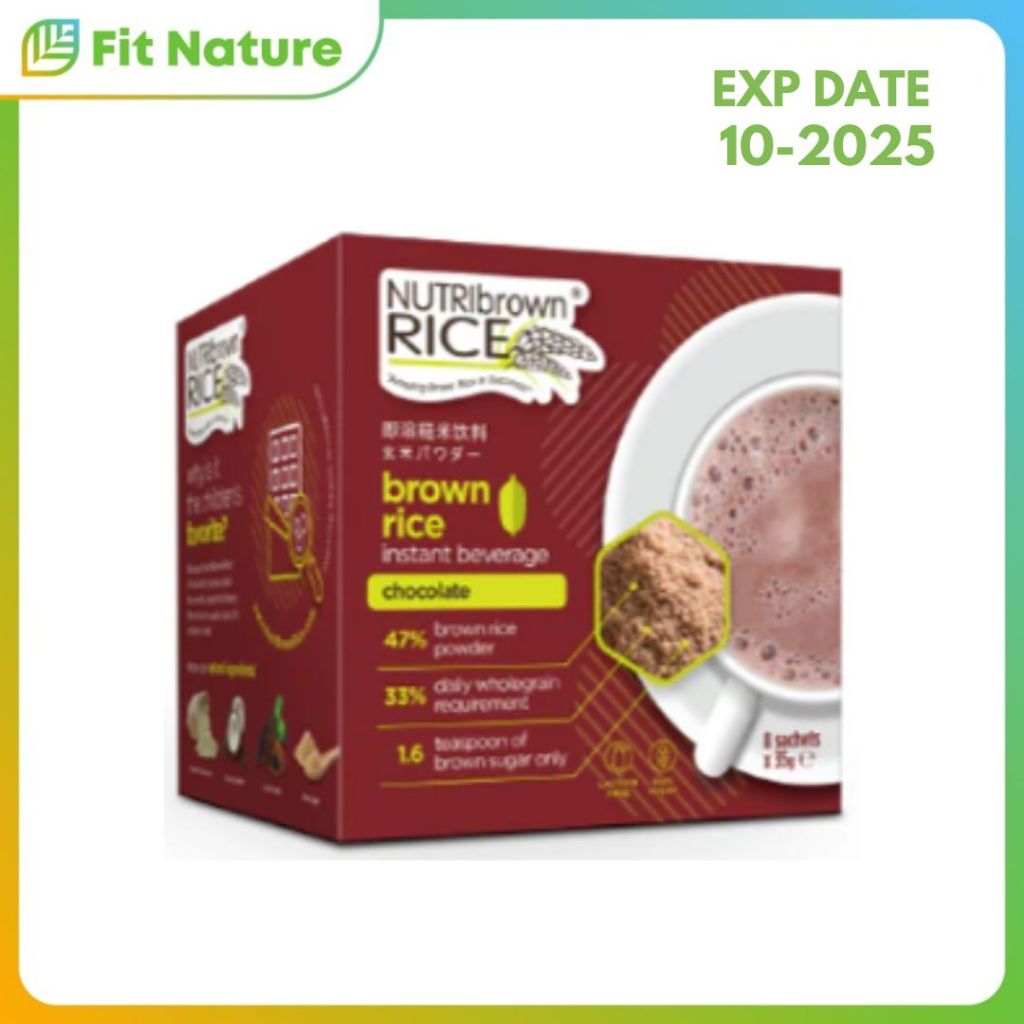 

Minuman Sereal Bubuk Beras Merah Cokelat Prebiotik Nutribrownrice Chocolate 35G X 8 Sachet