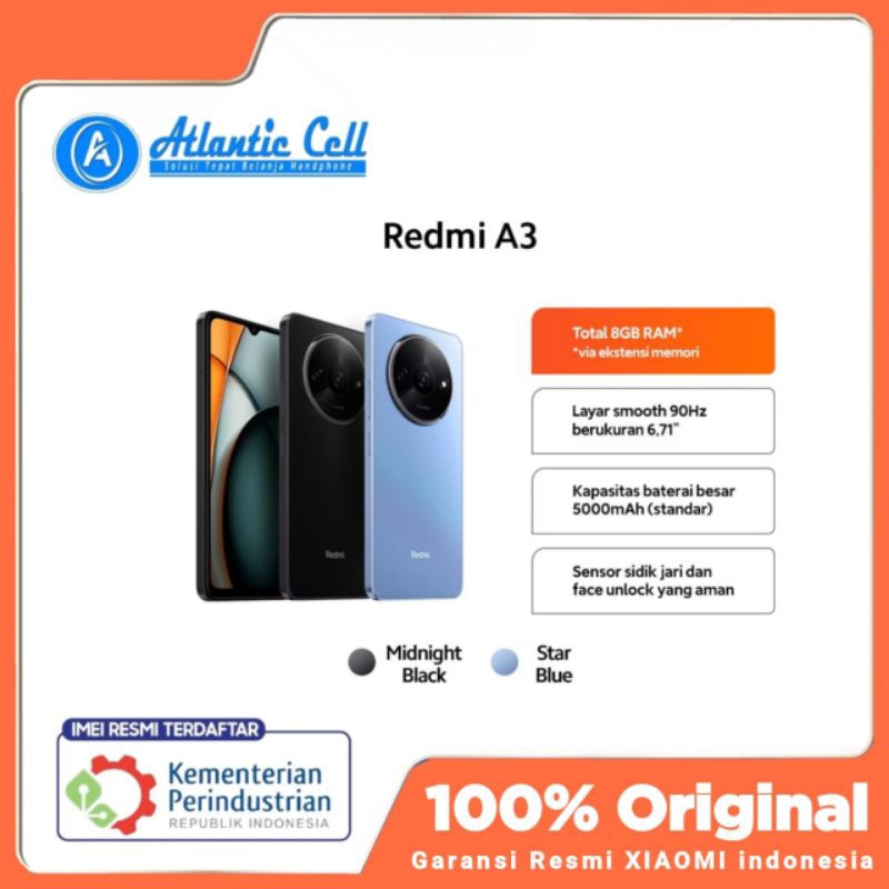 Xiaomi Redmi A3 Ram 4/128GB Garansi Resmi 1 Tahun 100% Original