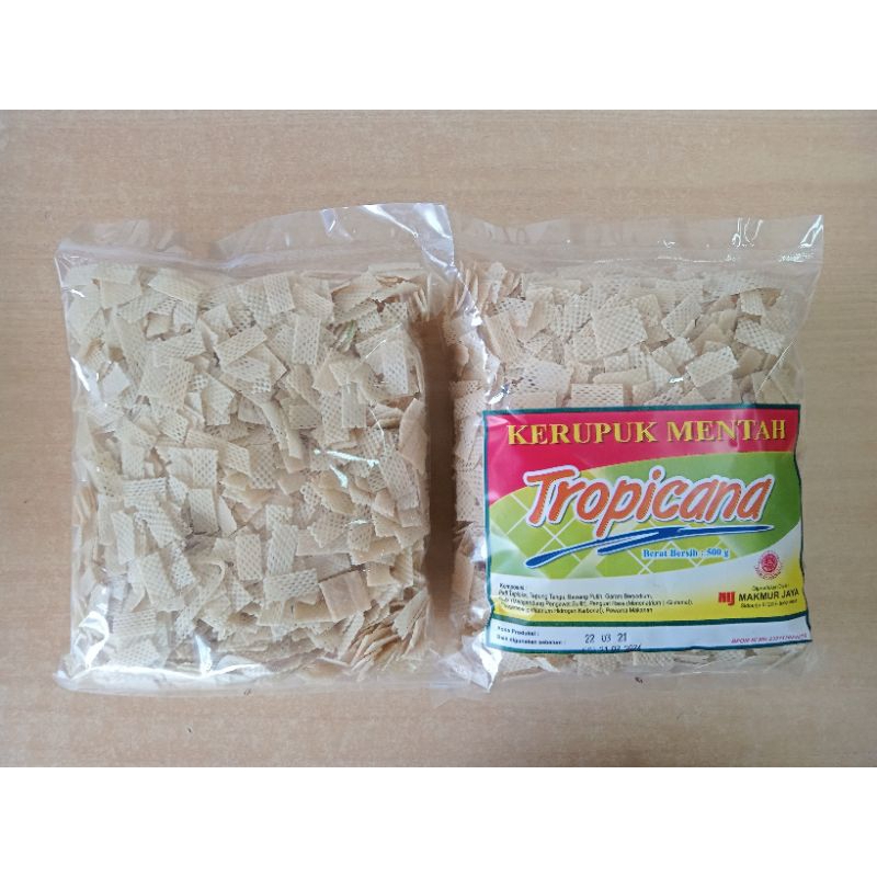 

Kerupuk taro putih cap tropicana, Krupuk mentah 500gr