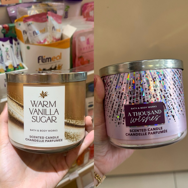 PROMO NEW BBW Bath & Body Works Scented Candle A thousand Wishes / Warm Vanilla Sugar