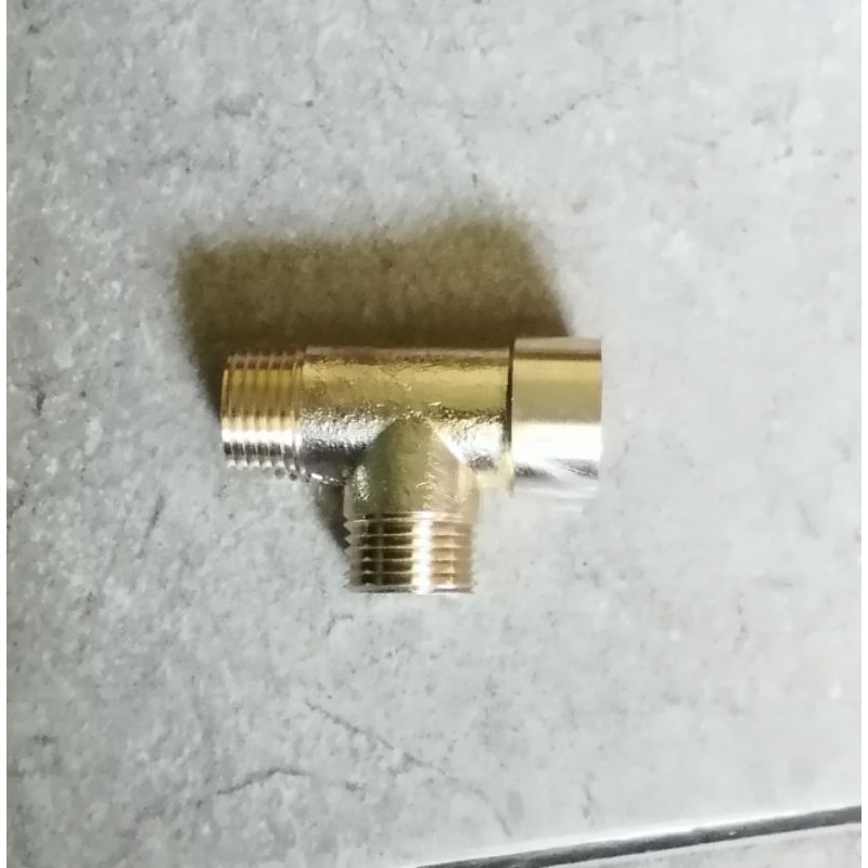 T shower kuningan 1/2 inch tebal