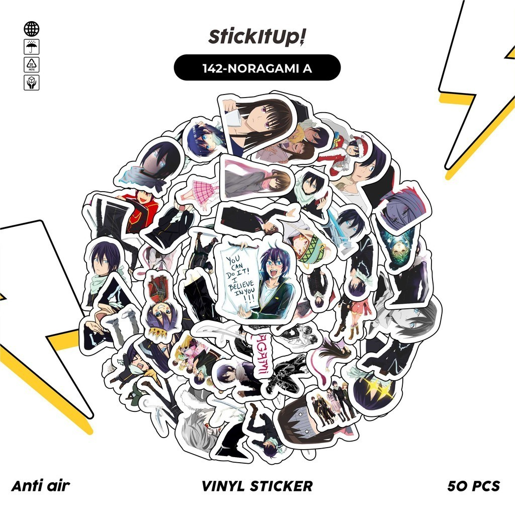 

COD✨ 100 Pcs Stiker Motif Anime Noragami Anti Air Untuk Dekorasi Notebook Sepeda Skateboard Handphone DIY