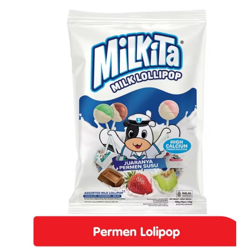 

Permen Susu Kojek Milkita Milk Lollipop Candy Pack 108 gr