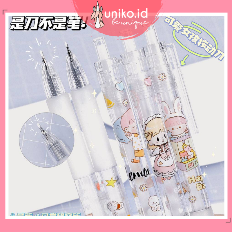 

UNIKO.ID - PULPEN PISAU PENCIL KNIFES CUTTER MINI PISAU PEMOTONG KERTAS STIKER WASHI TAPEPEN KNIFES CREATIVE STICKER DIY