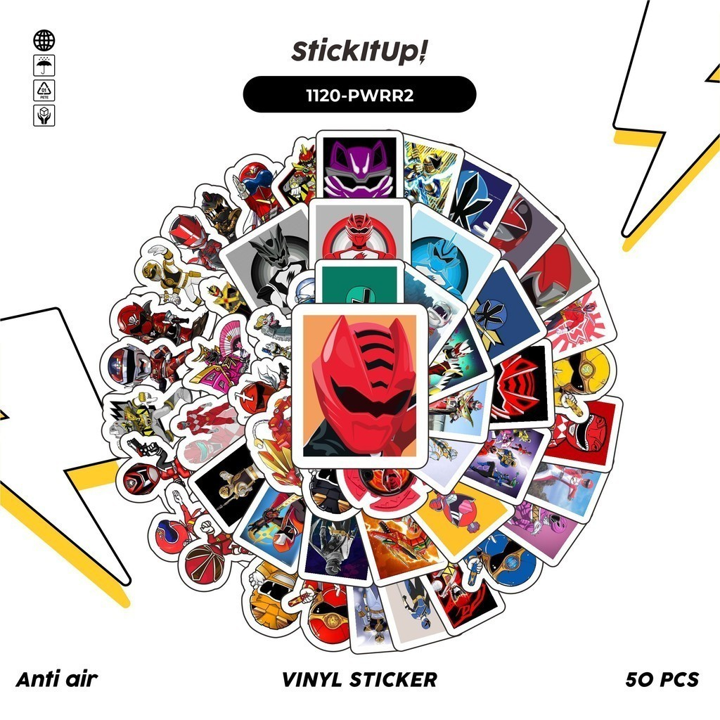 

COD✨ 100 Pcs Stiker Power Rangers v2 Lucu Anti Air Untuk Dekorasi Notebook Sepeda Skateboard Handphone DIY