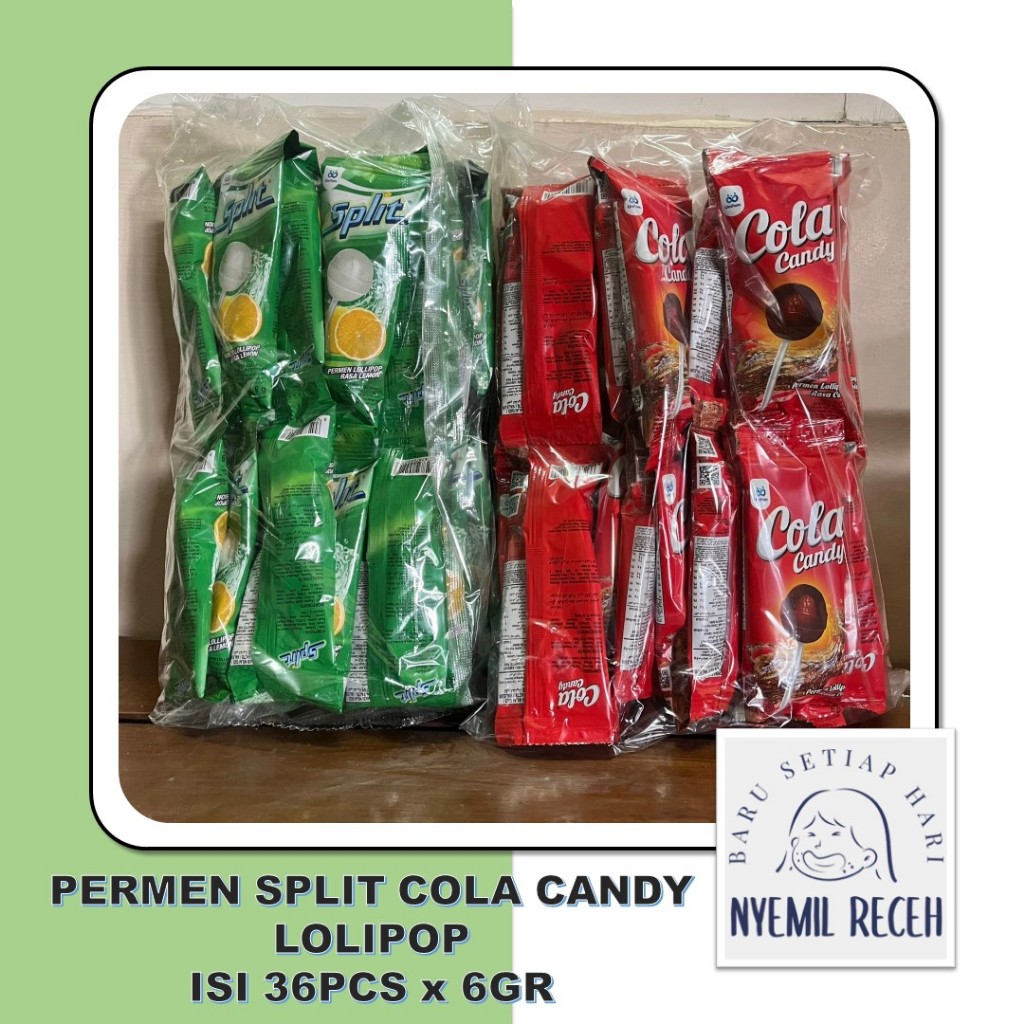 

Permen Split Cola Candy Lollipop Isi 36pcs x 6gr