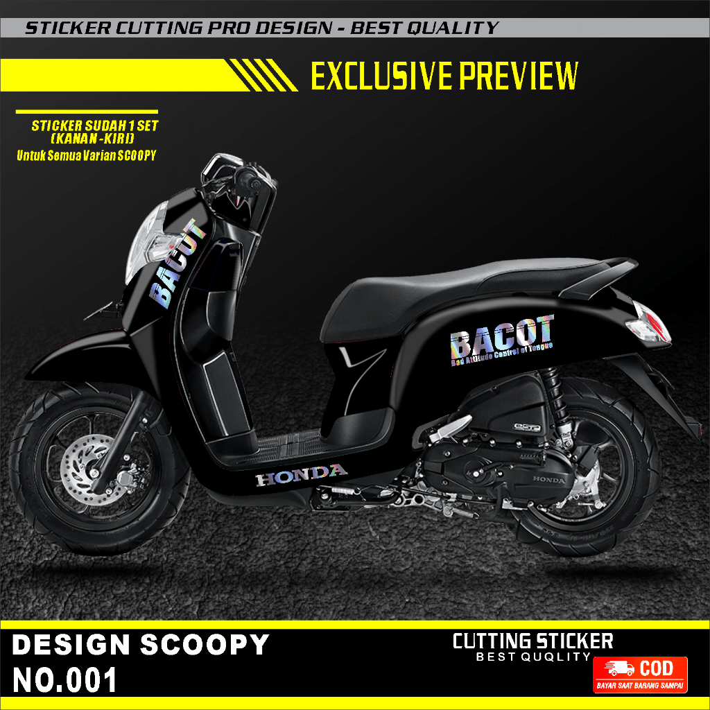 Sticker Cutting All Bodi Scoopy Stiker Timbul Full Set 2017 2018 2019 2020 2021 2022 2023