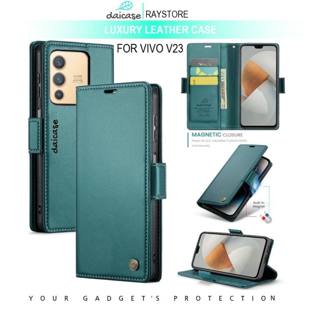 VIVO V23 5G FLIP LEATHER CASE PREMIUM-FLIP WALLET CASE UNTUK VIVO V23 5G CASING FLIP CASE