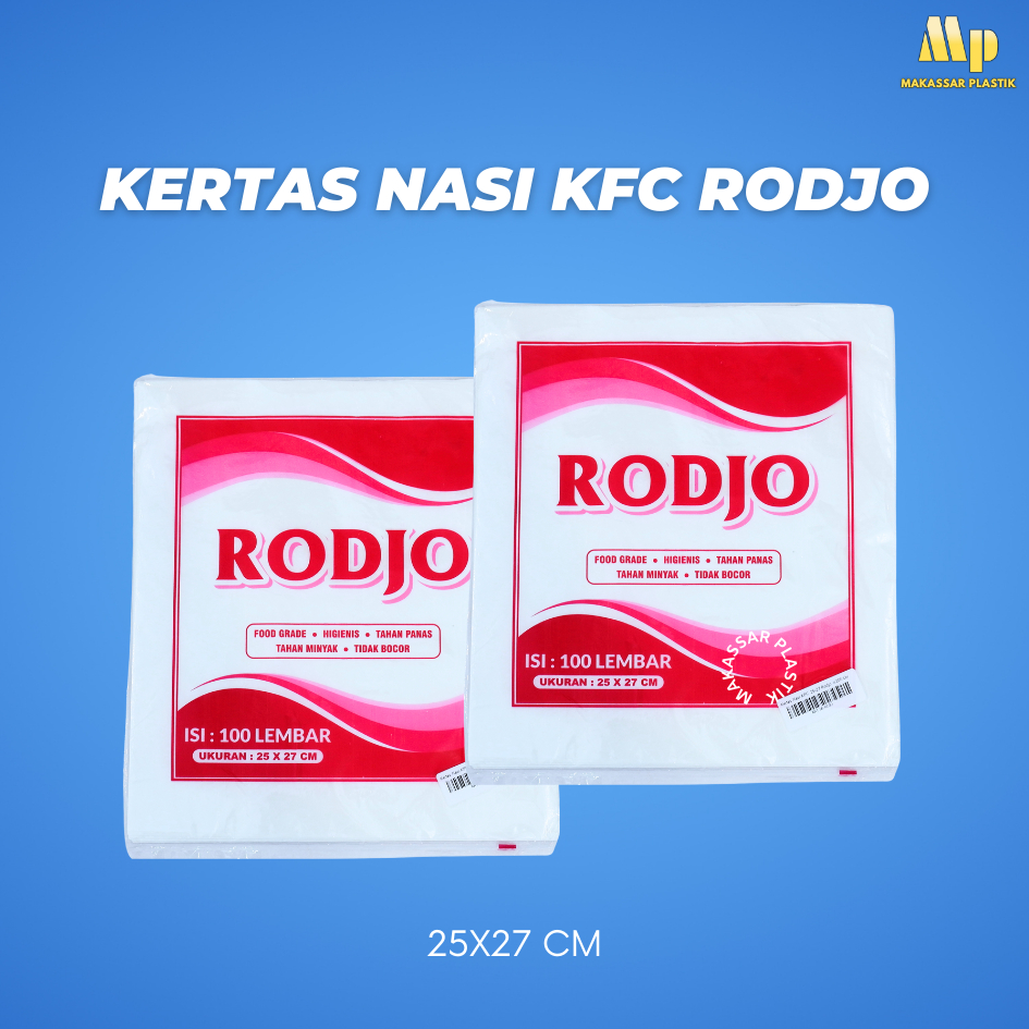 KERTAS NASI KFC RODJO / KERTAS BUNGKUS NASI / KERTAS PUTIH PEMBUNGKUS NASI @100 LBR
