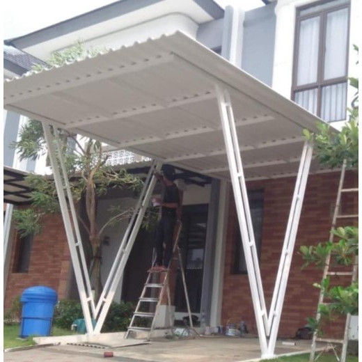 kanopi atap upvc tiang double