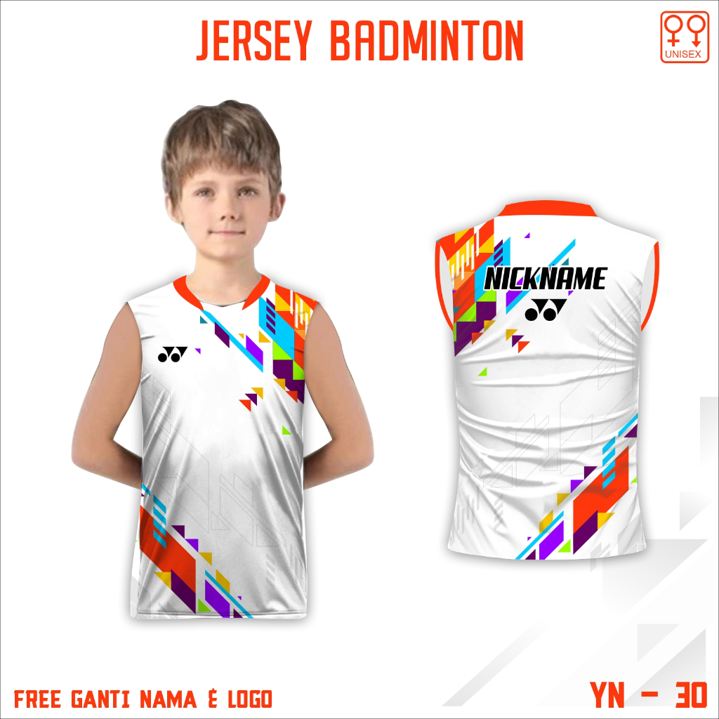 Jersey anak kaos badminton singlet baju olahraga bulutangkis yonex