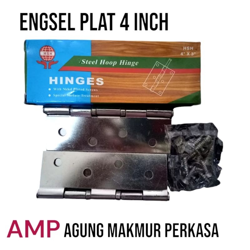 Engsel Pintu plat rumah 4 inch stainless