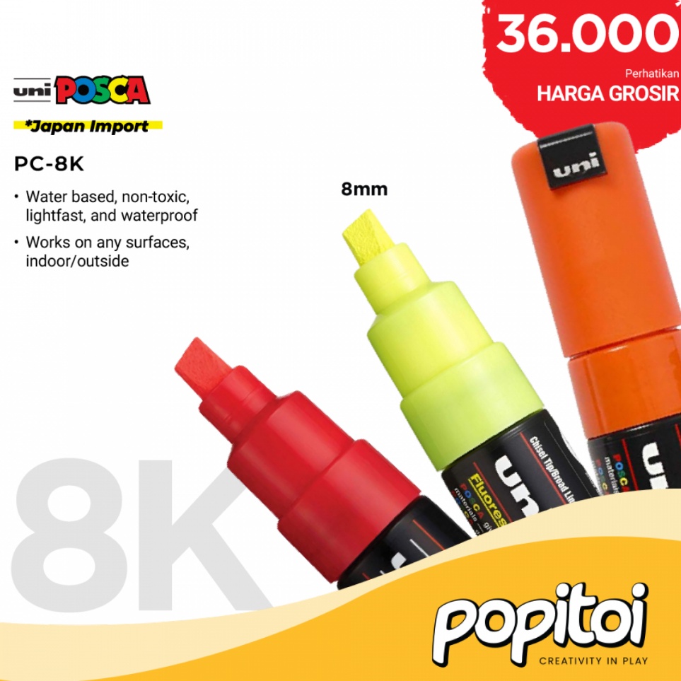 

KODE W57F UNI POSCA PC8K Paint Marker Broad Tip Spidol warna warni PC 8K PC8K
