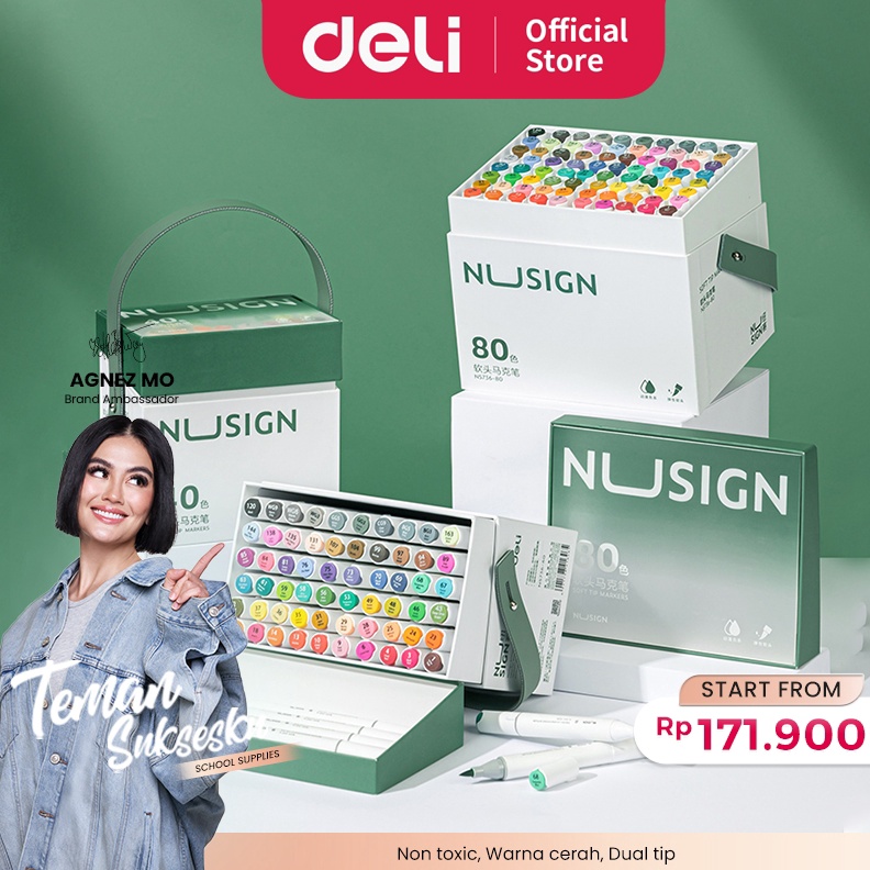 

KODE H69D Nusign Sketch Marker Spidol Sketsa Dual Tip 4 6 8 Warna Non Toxic NS736