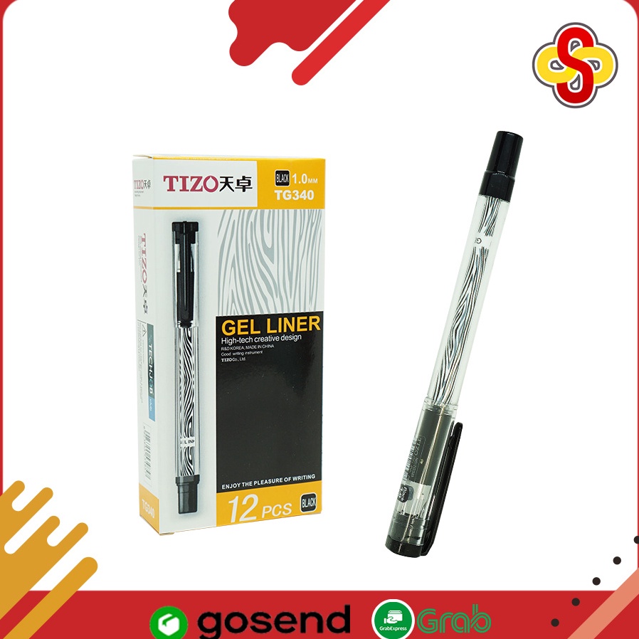 

KODE U85I Pulpen Gel Liner Pulpen Tanda Tangan TIZO TG34 1 mm Isi 12 pcs