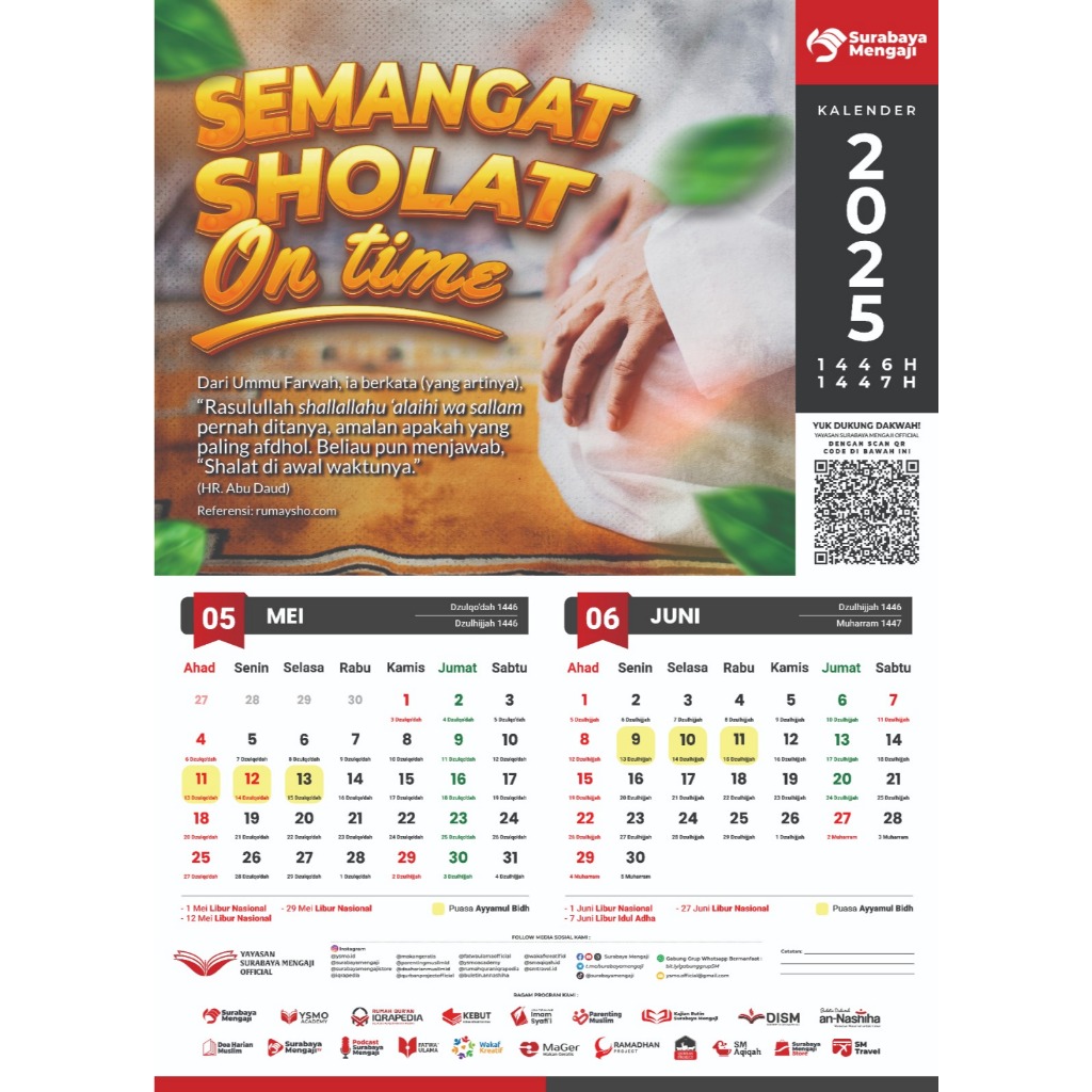 

KALENDER EKSKLUSIF SURABAYA MENGAJI 2025 (LIMITED EDITION)