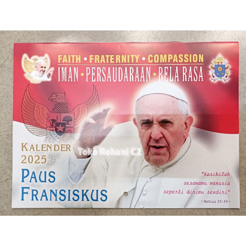 

Kalender Liturgi 2025 Paus Fransiskus Penerbit Pustaka Nusatama - Kalender Paus Fransiskus - Kalender Rohani - Kalender 2025