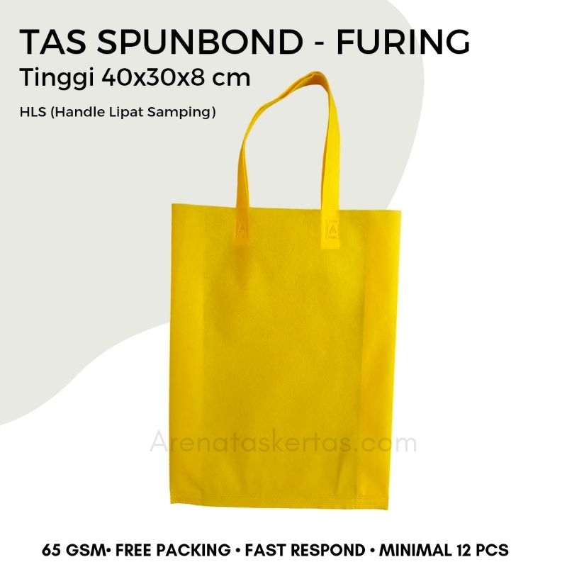 

Tas Spunbond Goodie Bag Tas Belanja Tas Kain Souvenir Model Tali Handle Ukuran 30x40 Arenataskertas