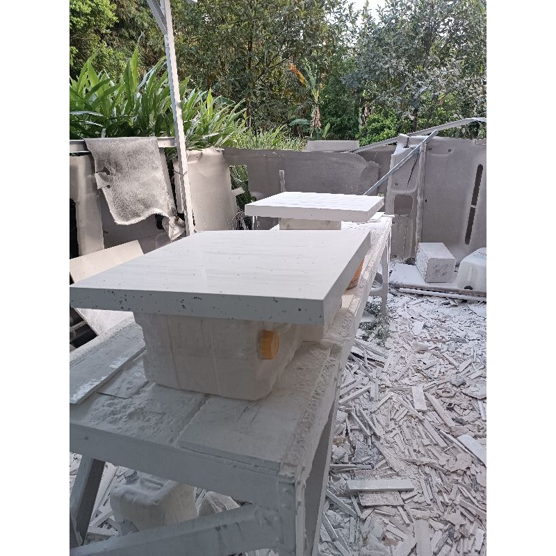 TOP TABLE SOLID SURFACE MOTIF BATU CUSTOM