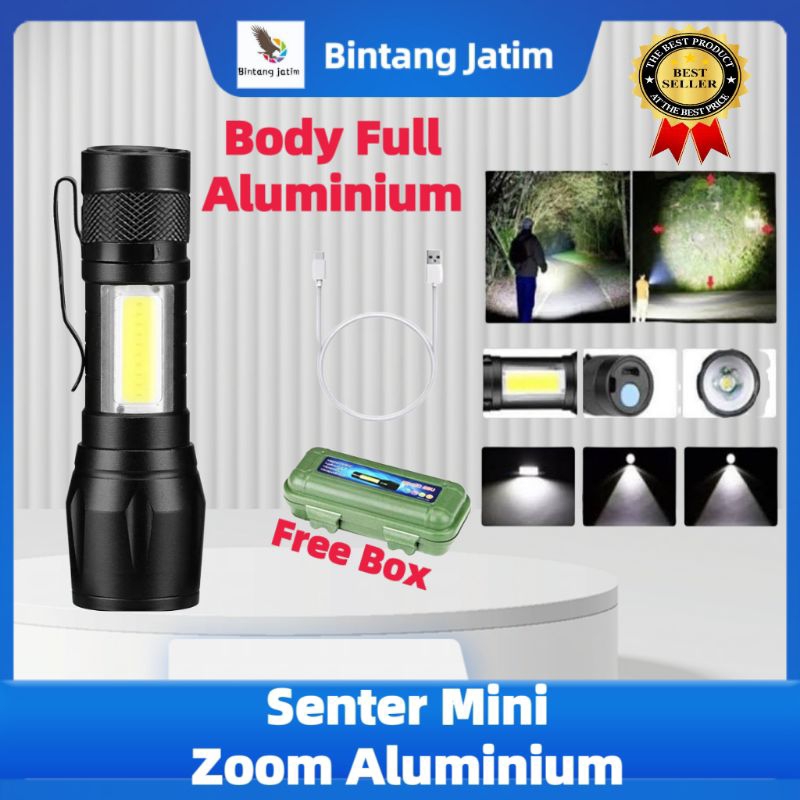 Senter Mini Cob / senter swat polisi cob/ senter police/ senter polisi mini zoom