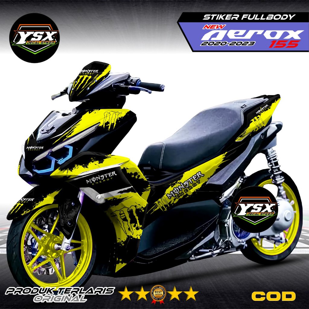 Decal Aerox New Stiker Fullbodu desain Monster Brush