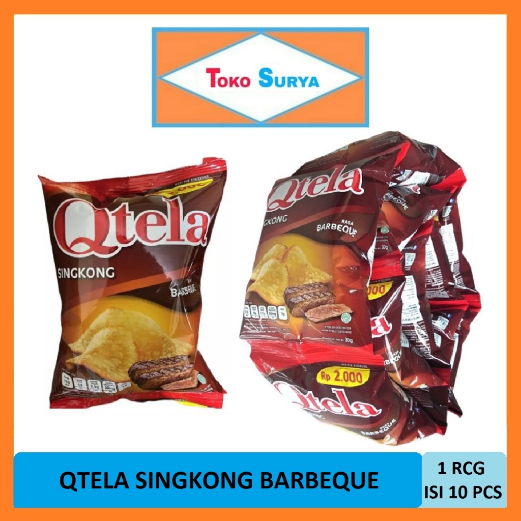 

Qtela Singkong BBQ Keripik Rasa Barbeque 10 Pcs x 20 Gr