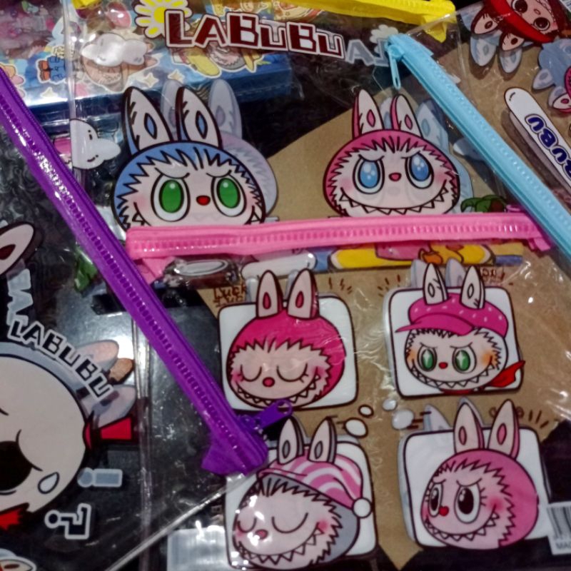 

Labubu Pouch Sanrio Waterproof Transparent PVC Zipper Pouch Document Bag A5 Zipper Bag