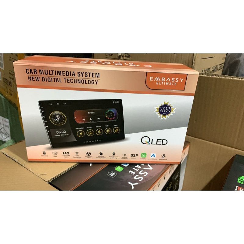 Head unit Android Mobil Embassy QLED Ultimate 9Inch Ram2/32+Kamera Mundur