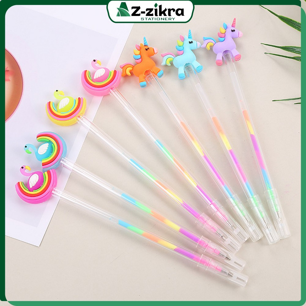 

Pena Pelangi Lucu Pulpen Gel 0.5mm Karakter Angsa Tinta Rainbow / Alat Tulis Sekolah Drawing Pen Warna Warni Az Zikra Stationery A44