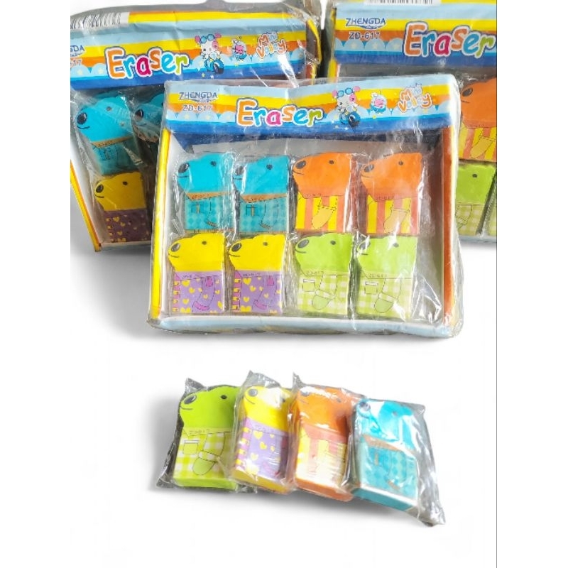 

(12 pcs) penghapus /eraser/stip pensil bear ZD 617, 1 lusin