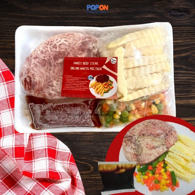 

Paket Beef Steak Sirloin Wagyu Meltique 450 Gram
