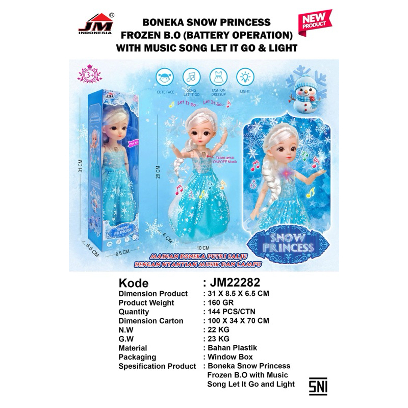 Mainan boneka elsa/frozen / boneka frozen musik boneka plastik frozen princess elsa