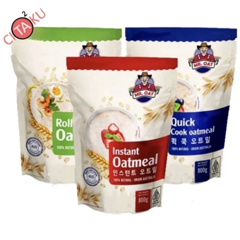 

MR OAT Oatmeal Origin Australia | Instan Oatmeal | Quick Cook Oatmeal | Rolled Oats 800g
