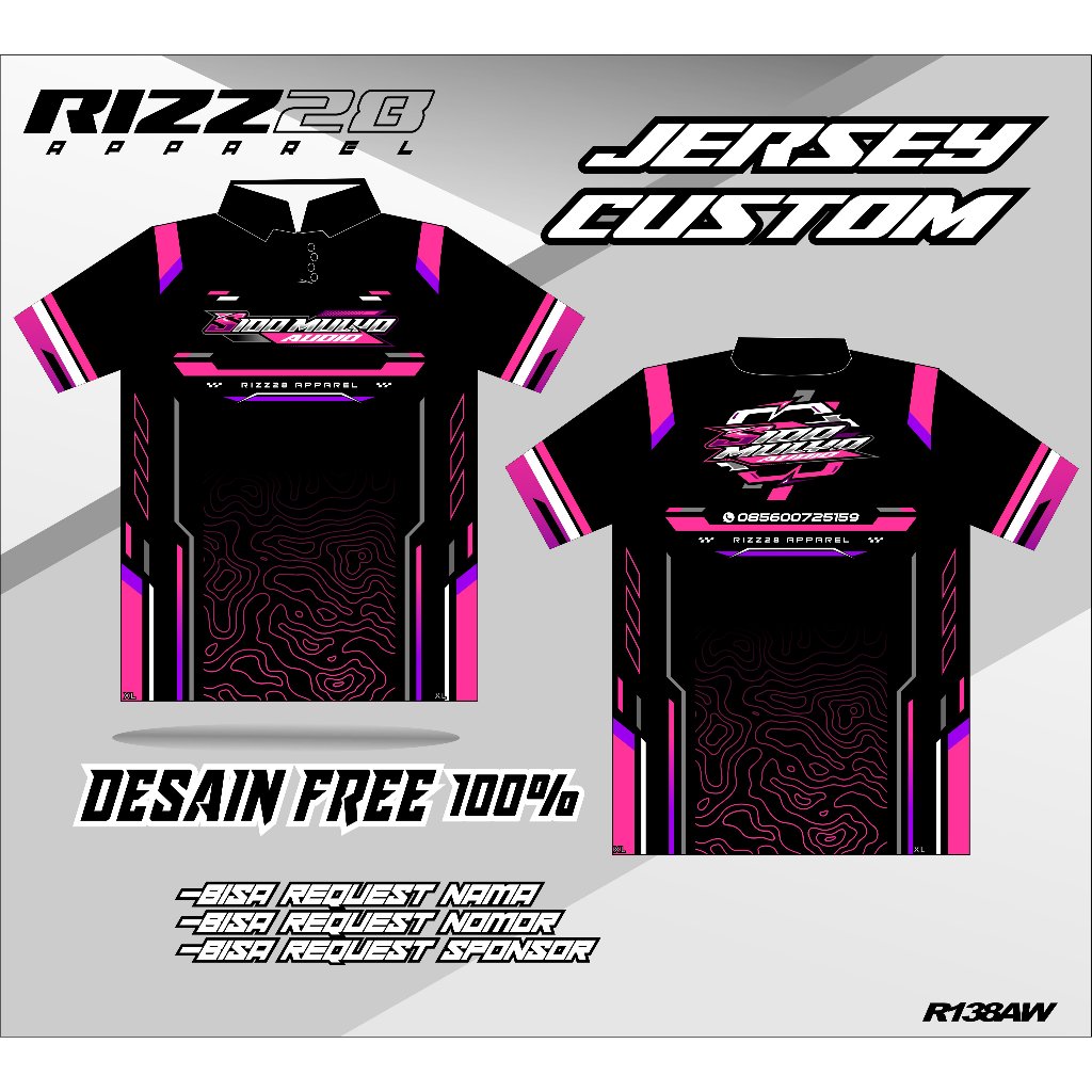 KAOS JERSEY SOUND SYSTEM AUDIO full printing bisa custom nama logo dan sponsor