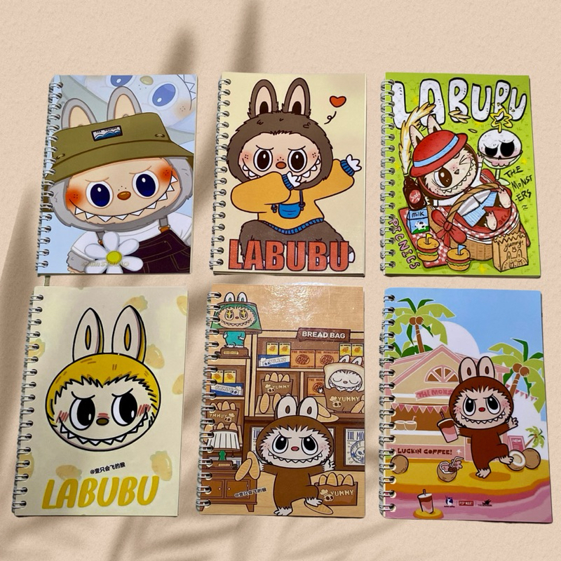

Notebook/Buku Catatan Spiral Ring LABUBU A6 Karakter