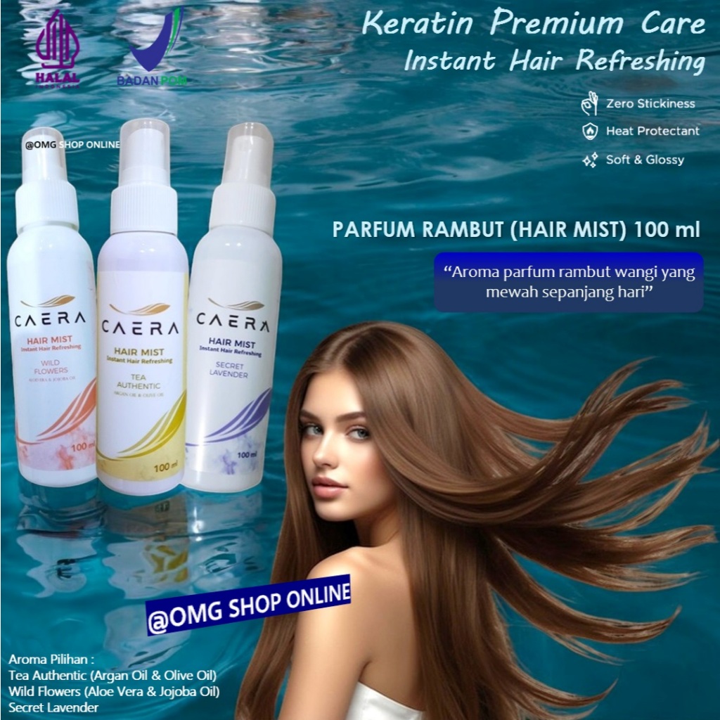 TERMURAH  Caera Parfum Rambut Wanita Pria Wangi Tahan Lama 24 jam Hijab Friendly 100 ml BPOM / Pengh