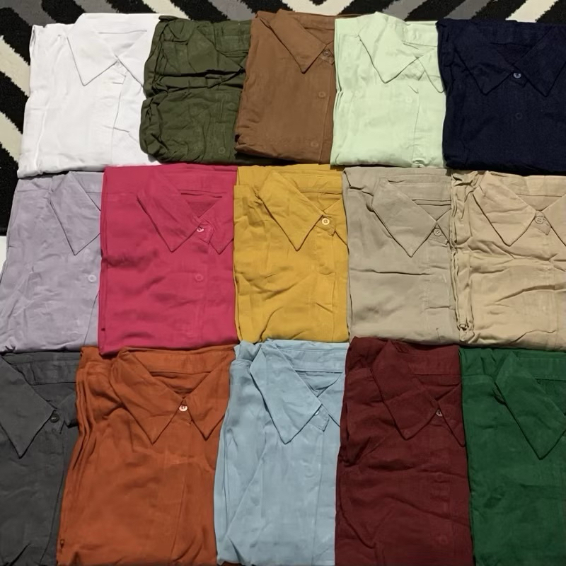 Tunik Zavina Rayon Twill Adem | Tunik Kemeja Panjang Wanita | Tunik Polos Basic Wanita All Size | At