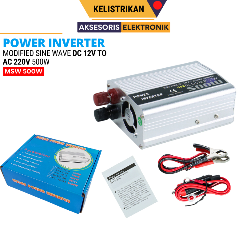Power Inverter 500 Watt / Inverter 500W Power Inverter DC to AC 12V to 220V Aki Mobil BISA UNTUK : T