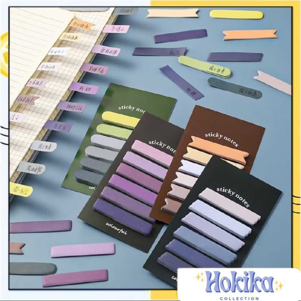 

HOKIKA STICKY NOTES 6IN1 120 LEMBAR WARNA WARNI - MIX || KERTAS CATATAN KECIL PEMBATAS BUKU GRADIASI