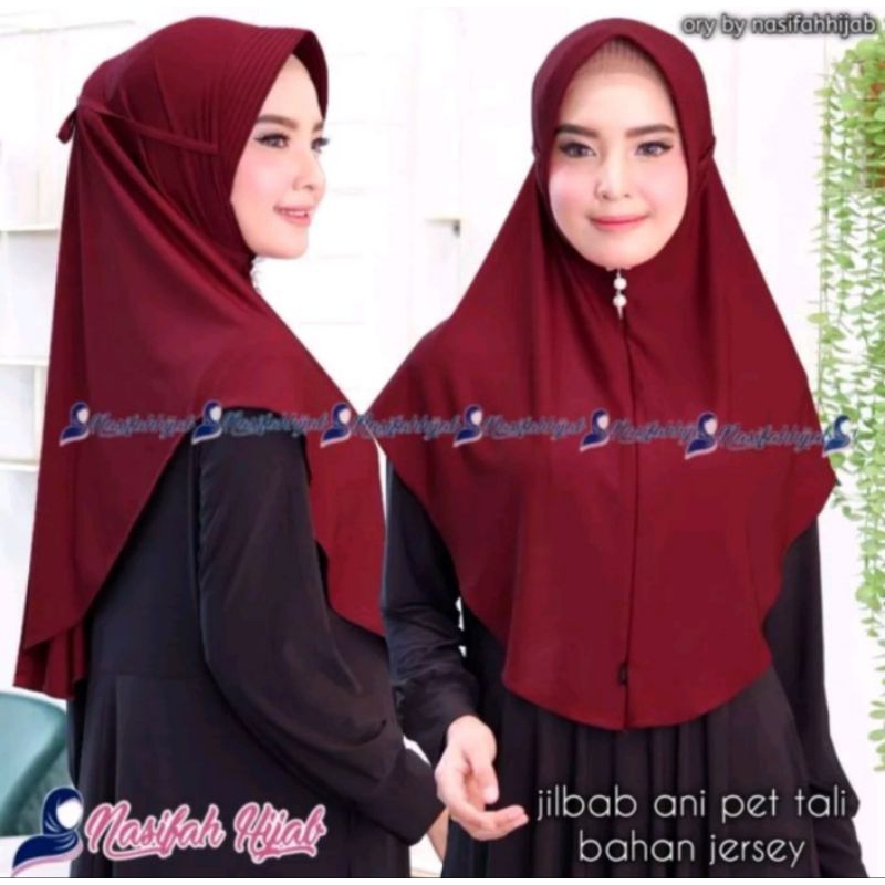 Hijab Kekinian 40 | Jilbab Kekinian | Nasifah Hijab | Jilbab Ani Pet Bergo Pet Polos Tali